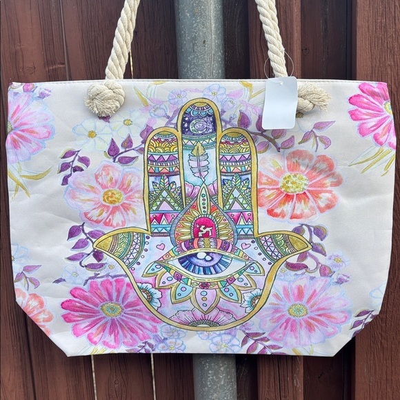 Handbags - Colorful Hamsa Tote Bag